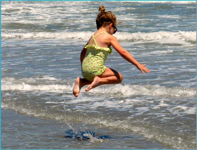 Fun jumping the waves at Emerald Isle, NC