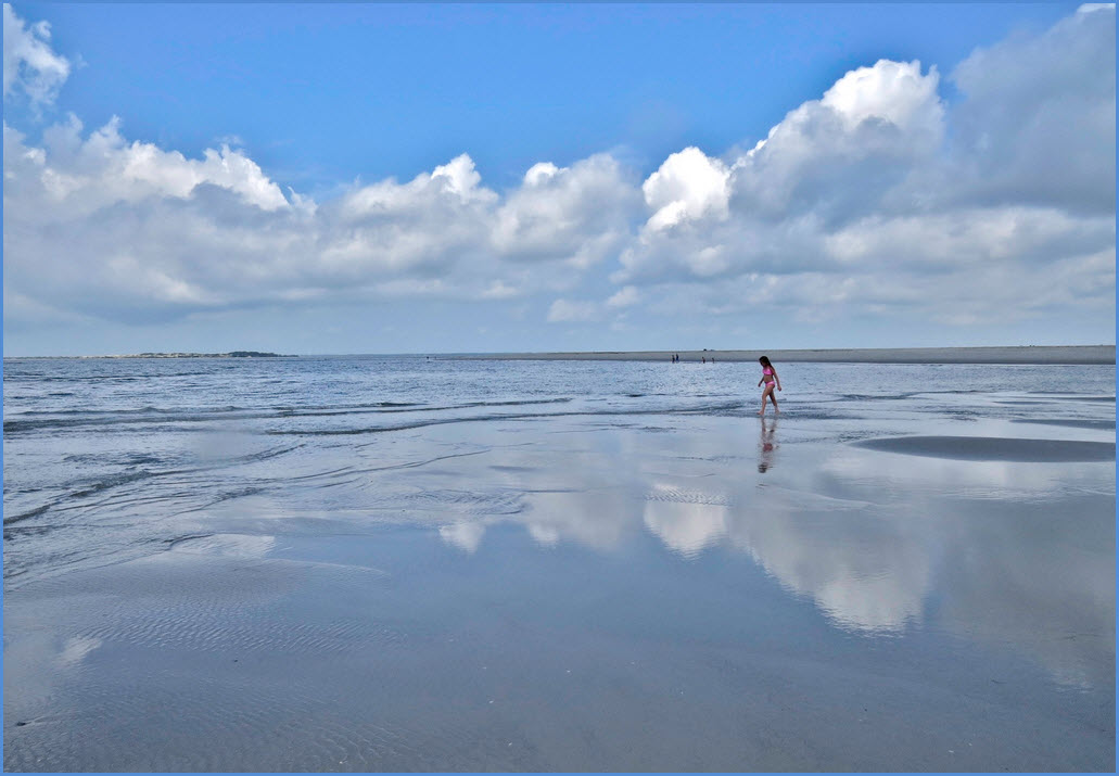 Girl Reflected At The Point