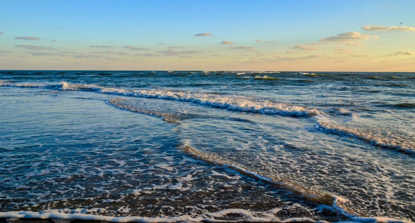 November evening on the beach near the Point