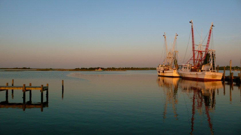 Shrimp boats at Clyde Phillips in Swansboro, NC