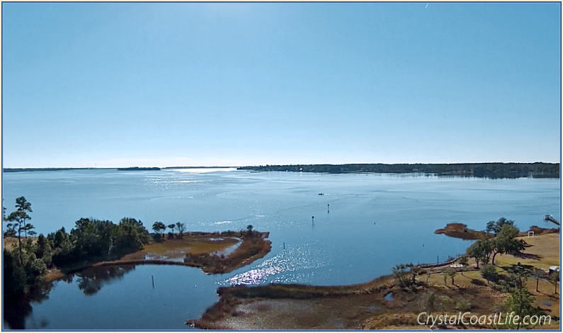 White Oak River captured from a camera on a drone