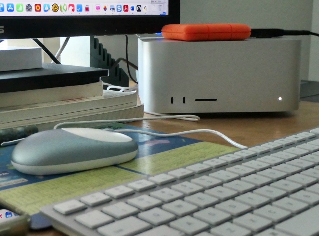 New Mac Studio on my desk to illustrate the purchase of a new computer